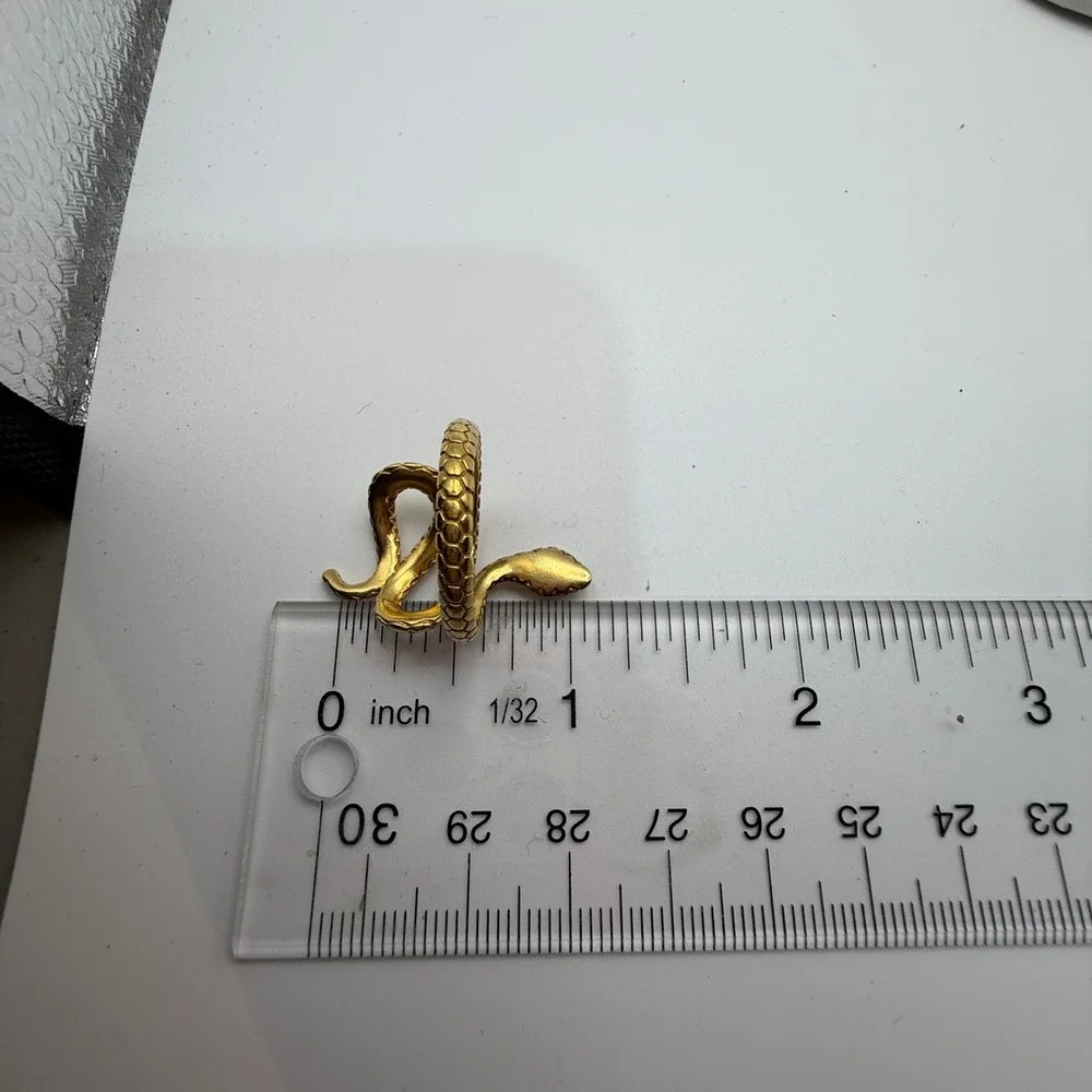 JLRY Snake Wrap Ring Women Size 7.5 Gold Plated 925 Sterling Silver Serpent New